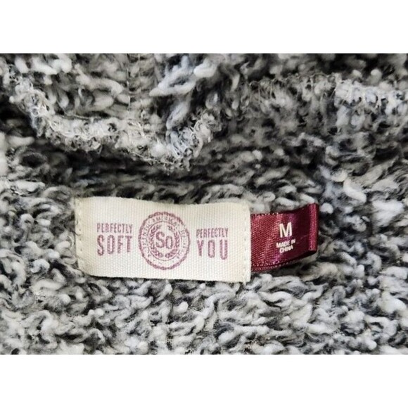 Faux Fur Cowl Neck Long Sleeve Sweater Gray Soft Cozy Women's Medium - Picture 6 of 12